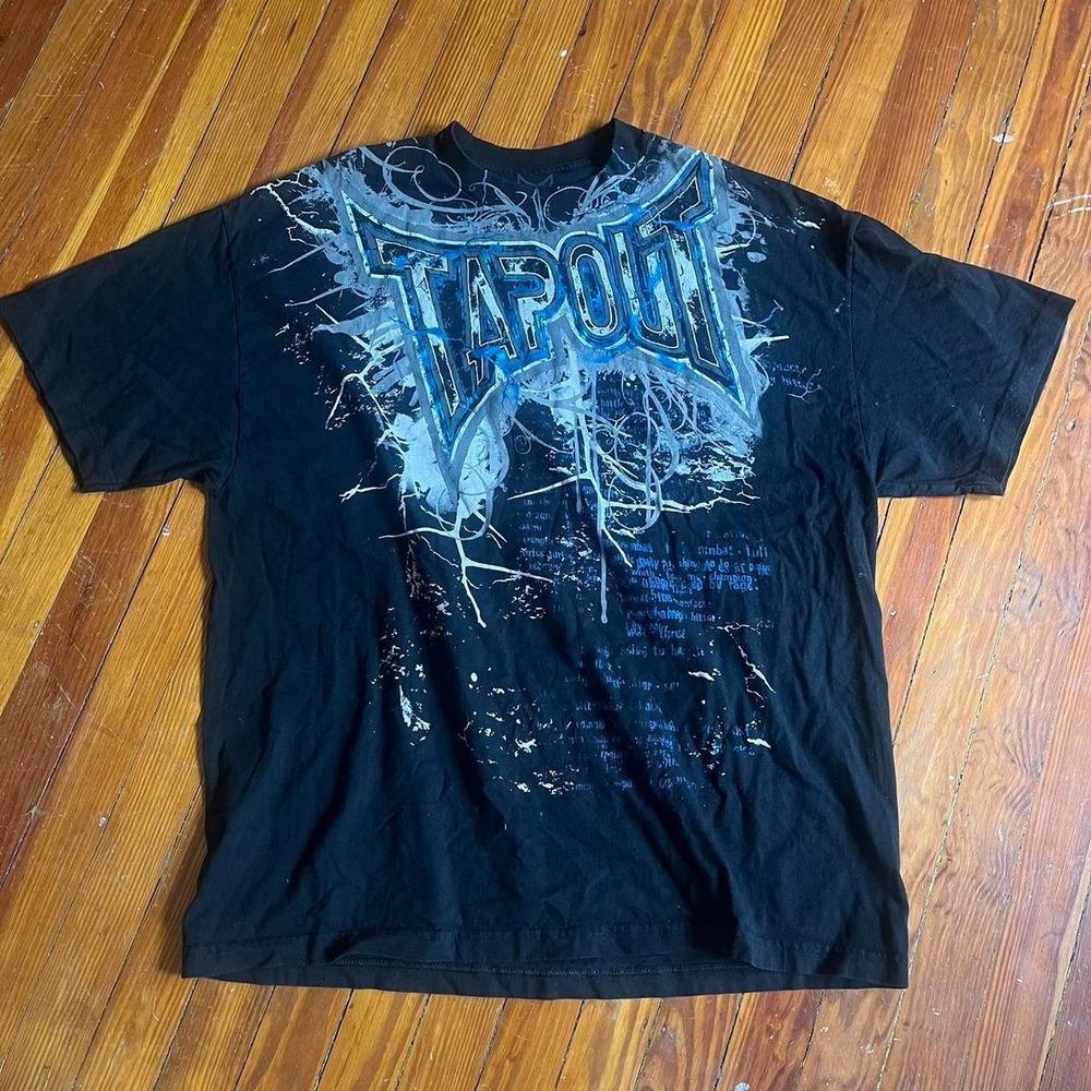 Y2K 2000s All Over Print Tap-out MMA Shirt size XXL